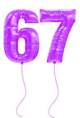 67 Purple Balloons Number