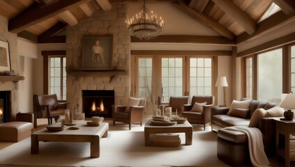 Rustic Living room | ai-generated
