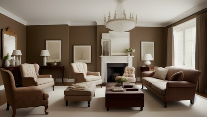 Fototapeta premium Traditional Living room | ai-generated