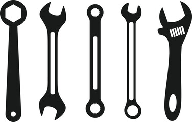  Black silhouette of Wrenches 