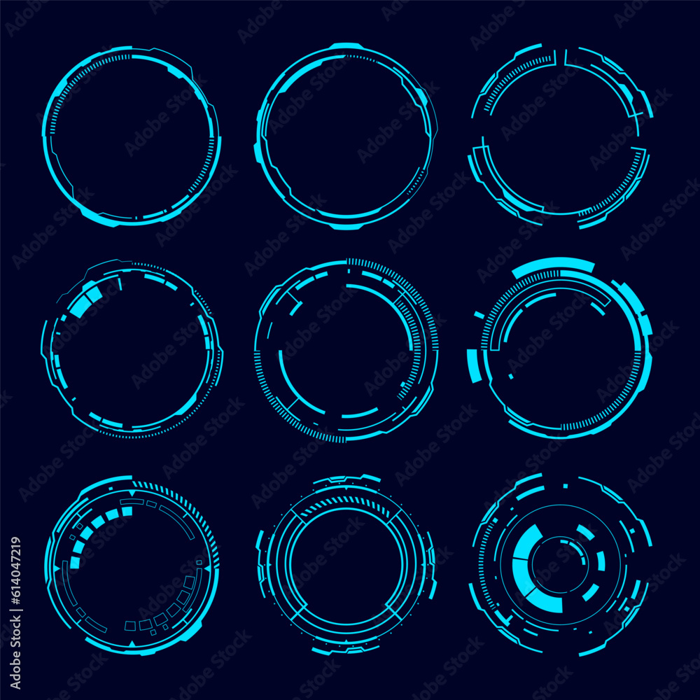 Aufkleber vector technology futuristic circle element. hud focus sci-fi circular design.