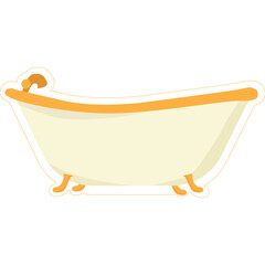 Set of cute icon in bathroom concept.
