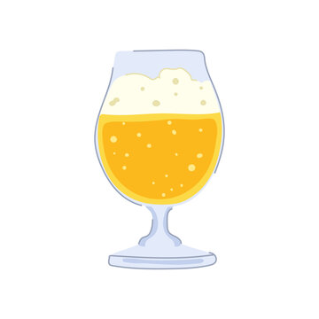 alcohol beer glass cartoon. light gold, froth foam alcohol beer glass sign. isolated symbol vector illustration