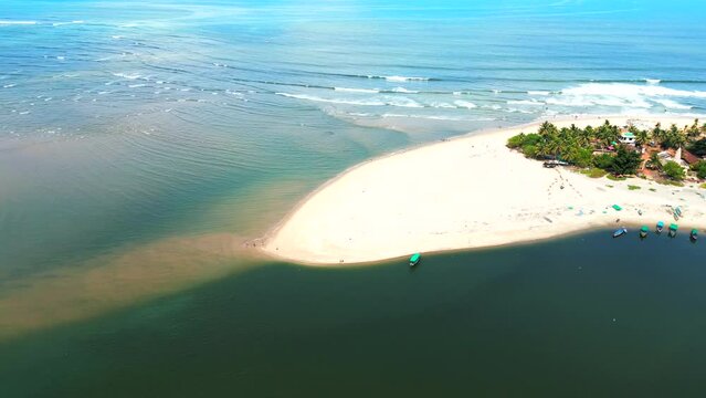 beautiful debag beach island bird eye view in malvan