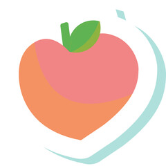 Set of cute fruits in the form of a stickers