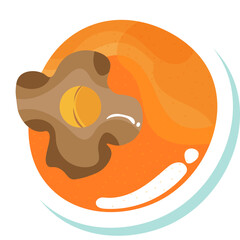 Set of cute fruits in the form of a stickers