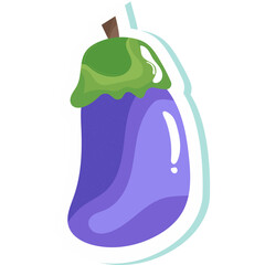 Set of cute fruits in the form of a stickers