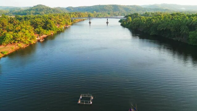 beautiful karli river bird eye view in malvan