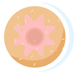 Collection of lovely baby bakery food doodle icon
