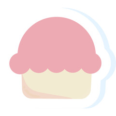 Collection of lovely baby bakery food doodle icon