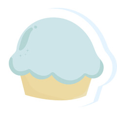 Collection of lovely baby bakery food doodle icon