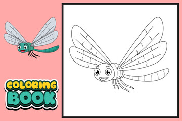 coloring book for kids dragonfly
