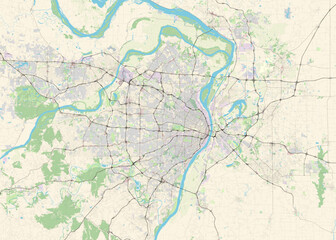 Fototapeta na wymiar Map of St. Louis Missouri USA