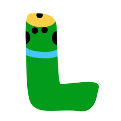 green letter salt and pepper alphabetic character cartoon animal set