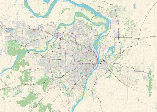Map of St. Louis Missouri USA