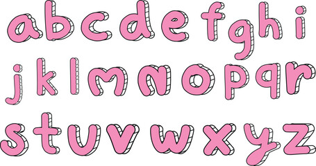 Lowercase Color Line Alphabet