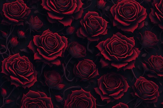 red roses on black