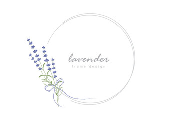 ラベンダーのブーケのフレームデザイン
