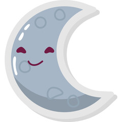 Vector set of cute stars and moon - good night elements for sticker or badge design.