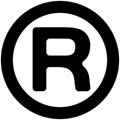 round registered icon capital letter R vector png