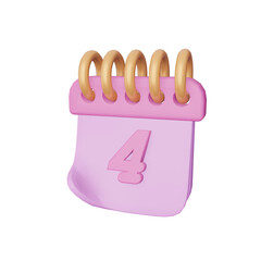 3D cartoon calendar icon featuring the number. Its vibrant colors, cute characters, and playful design bring a sense of joy and excitement to your design