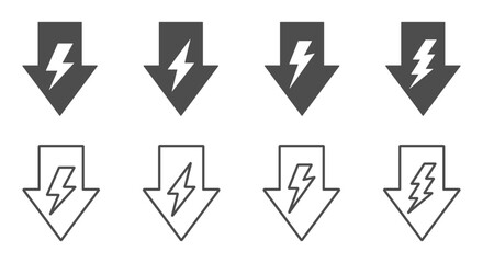 Energy reduction vector flat graphic icons