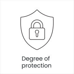 Vector line icon representing degree of protection
