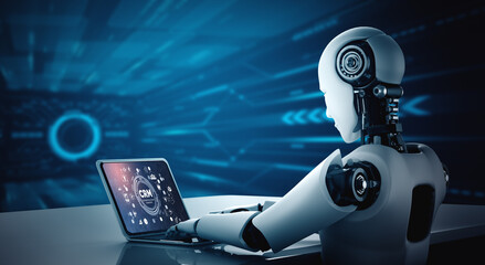 Customer relationship management system on modish computer for CRM business and enterprise