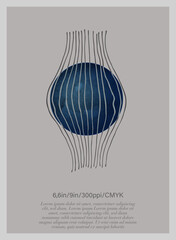 Minimalist design with earth and hand painted lines