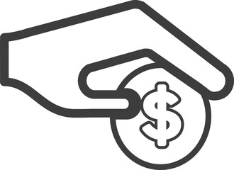 save money outline icon, monoline icons.