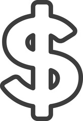 money sign outline icon, monoline icons.