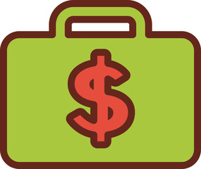 money luggage flat icon 3 colors.