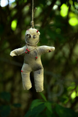 voodoo doll or rag doll  hanging on the tree
