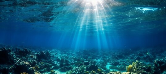 Seabed underwater coral background. Generative AI technology. - obrazy, fototapety, plakaty