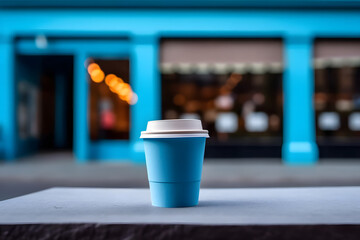 Blue coffee cup mock up