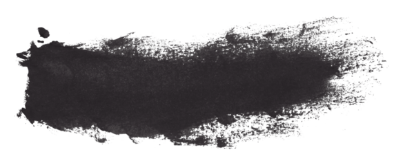 Shiny black gray brush watercolor painting isolated on transparent background. watercolor png