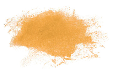 Shiny orange brush watercolor painting isolated on transparent background. watercolor png