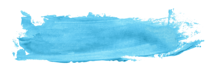 Shiny light blue brush watercolor painting isolated on transparent background. watercolor png