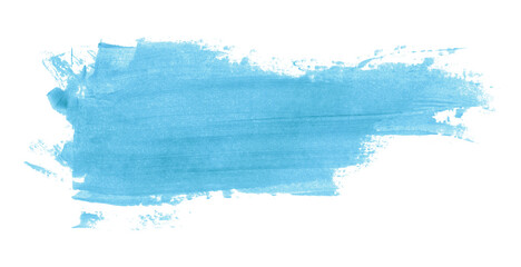 Shiny light blue brush watercolor painting isolated on transparent background. watercolor png