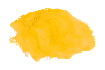 Shiny yellow brush watercolor painting isolated on transparent background. watercolor png