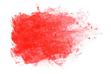 Shiny red brush watercolor painting isolated on transparent background. watercolor png