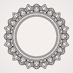Border mandala theme for decoration. suitable for henna, tattoos, photos, coloring books. islam, hindu,Buddha, india, pakistan, chinese, arab