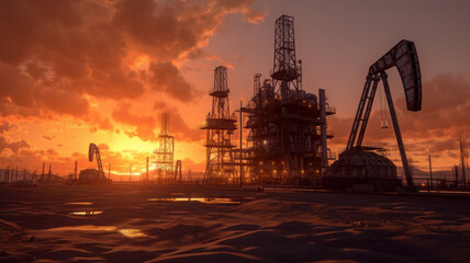 Fototapeta premium oil rigs extract oil