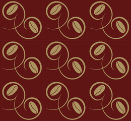 Stylish, ornate coffee bean pattern for print and design