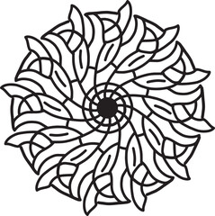 hand drawing flower mandala pattern coloring page