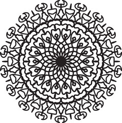 hand drawing flower mandala pattern coloring page