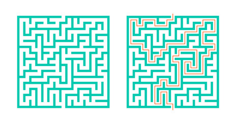 abstract labyrinth puzzle game banner solve the mystery