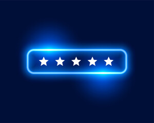 glowing neon 5 star user rating background for feedback or survey