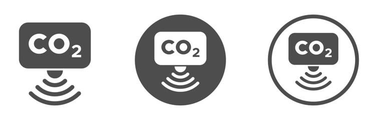 Laser sensor vector icons. CO2 sensor icons set