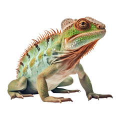 Obraz premium green iguana isolated on transparent background cutout